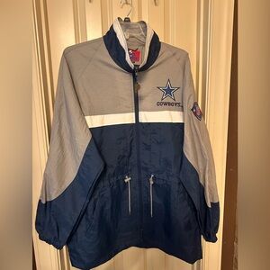 Vintage Pro Player Gray and Blue Cowboys Raincoat -